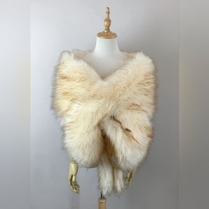 [ S O L D ] Sissily Designs Champagne Fur Shawl/Stole (NWT)